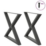VIDAXL Pieds de table a manger 2 pcs anthracite 90x(72-73,3) cm acier