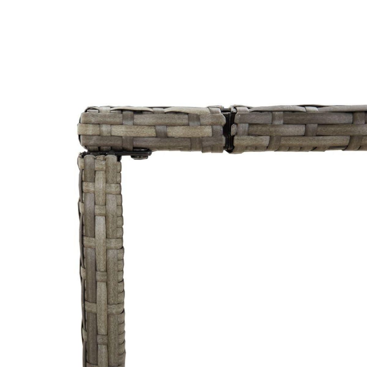 VIDAXL Table de bar et dessus en verre gris 180x70x110 cm poly rotin