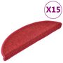 Voir la diapositive 2 : VIDAXL Tapis d'escalier 15 pcs Rouge bordeaux 56 x 17 x 3 cm