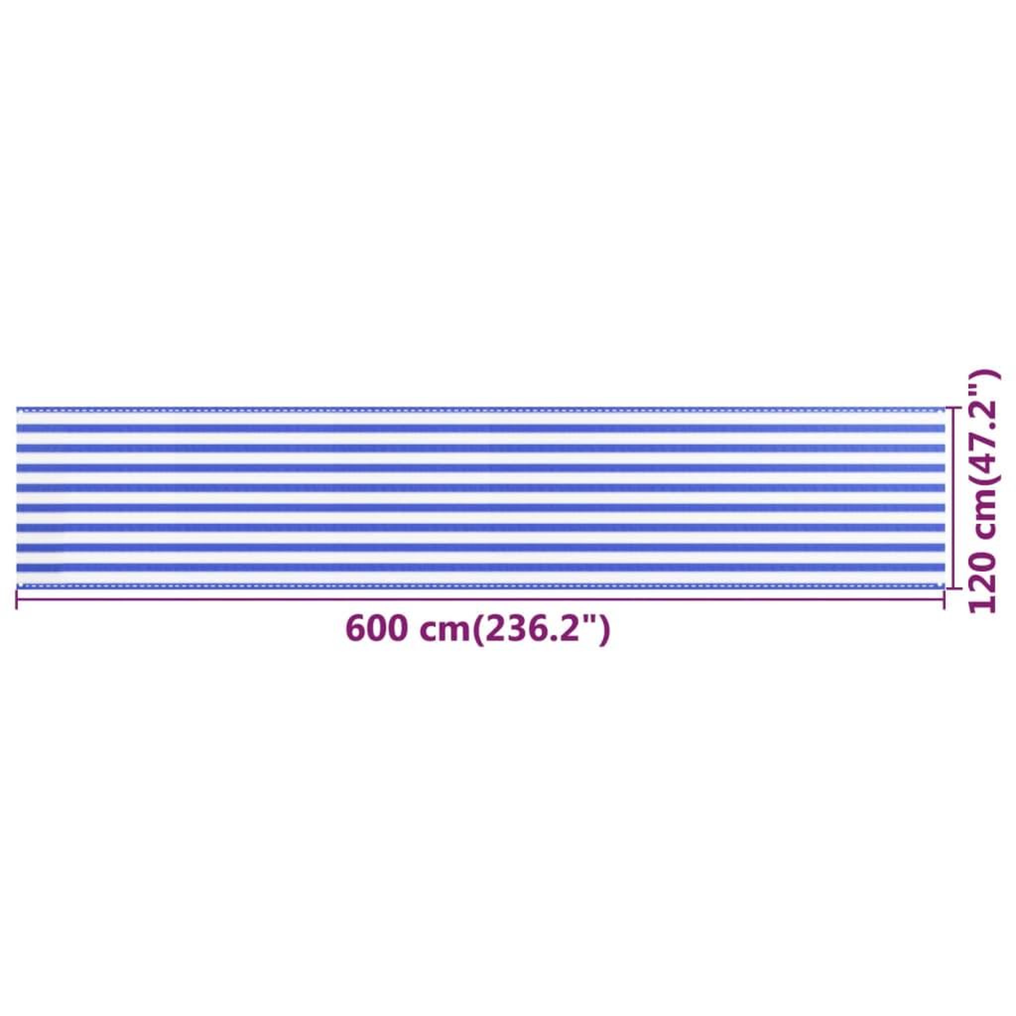 Voir la diapositive 6 : VIDAXL Ecran de balcon Bleu et blanc 120x600 cm PEHD