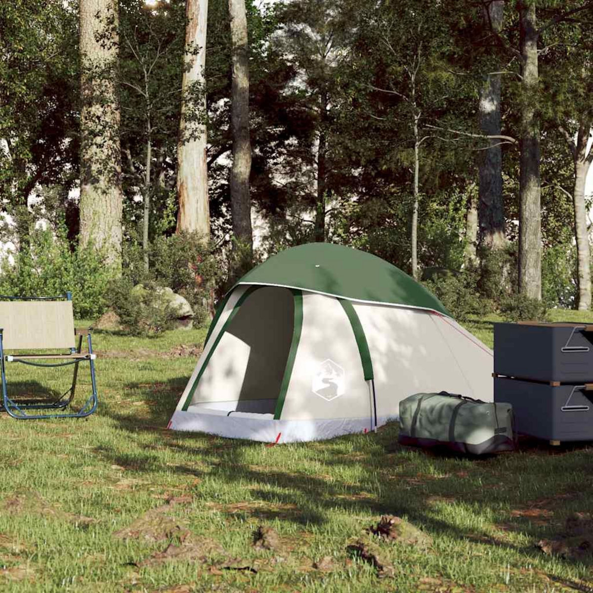 VIDAXL Tente de camping a dome 1 personne vert impermeable
