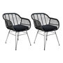 Voir la diapositive 1 : HOUSE NORDIC 4 Fauteuils de jardin noirs TRIESTE