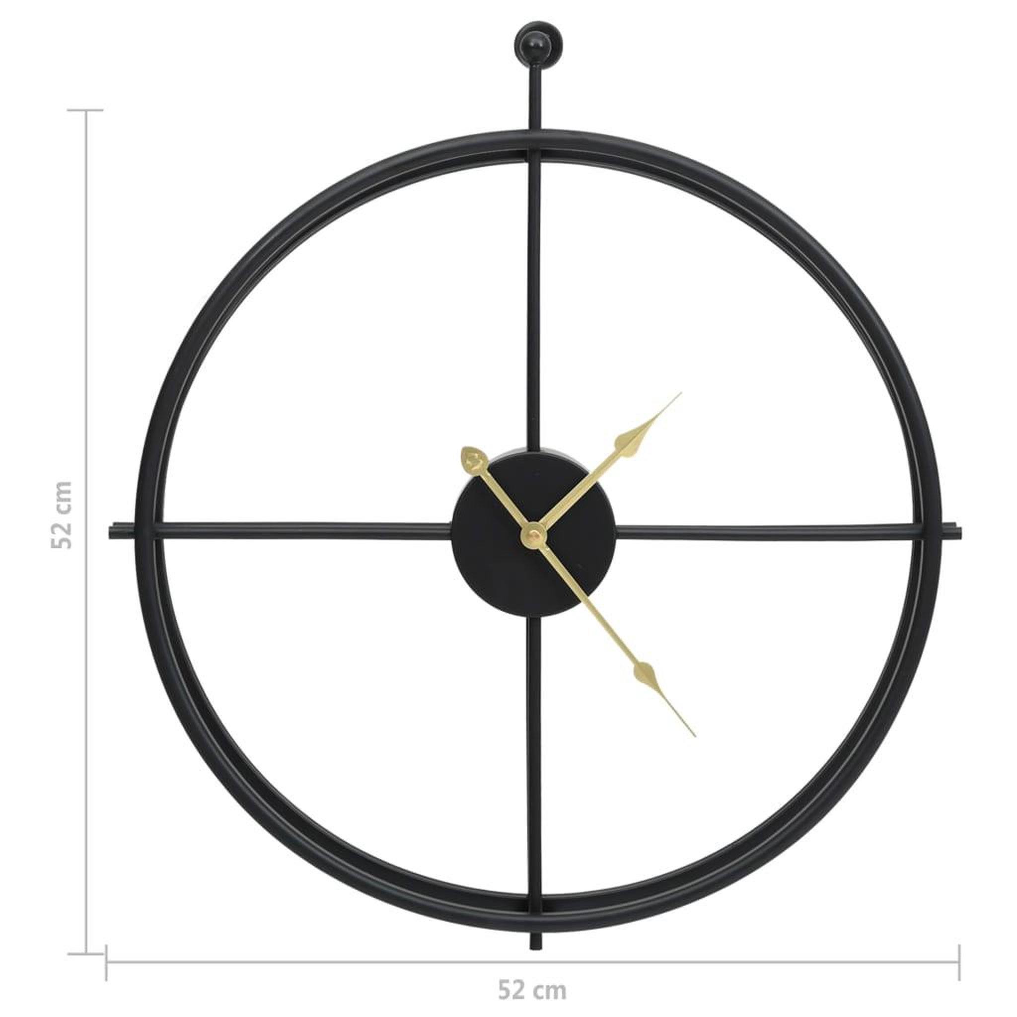 Voir la diapositive 5 : VIDAXL Horloge murale Noir 52 cm Fer
