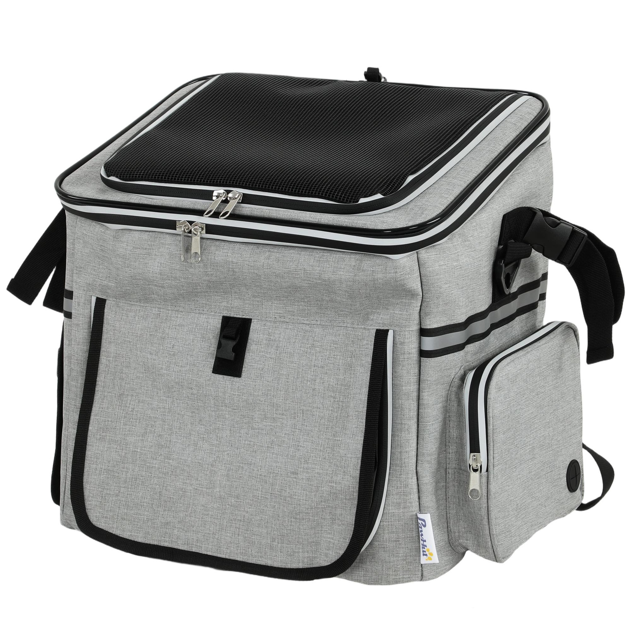 Voir la diapositive 5 : PAWHUT Panier de vélo avant pour chiens sac à dos sac bandoulière siège auto 4 en 1