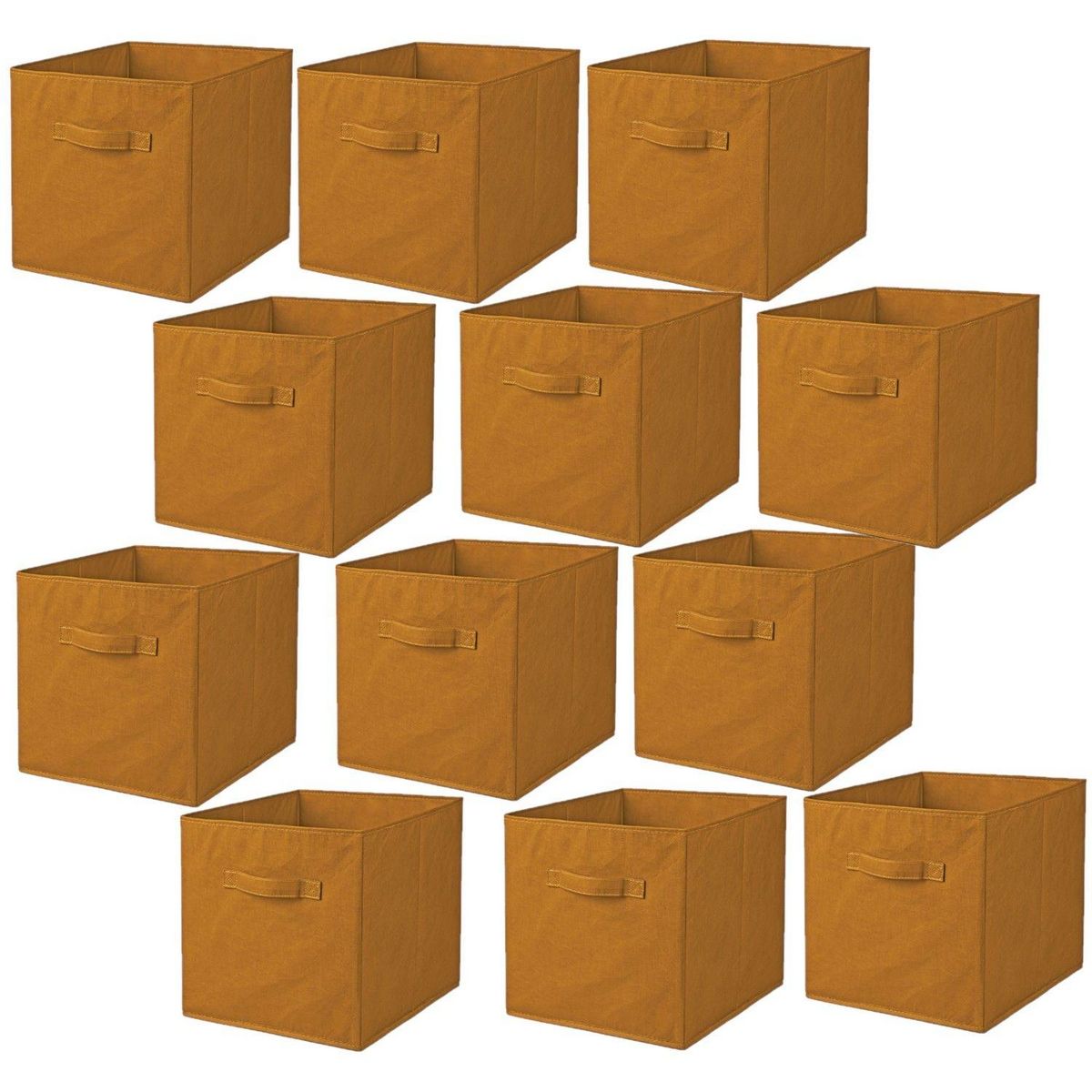 TOILINUX Lot de 12 cubes de rangement pliables en tissus avec poignée