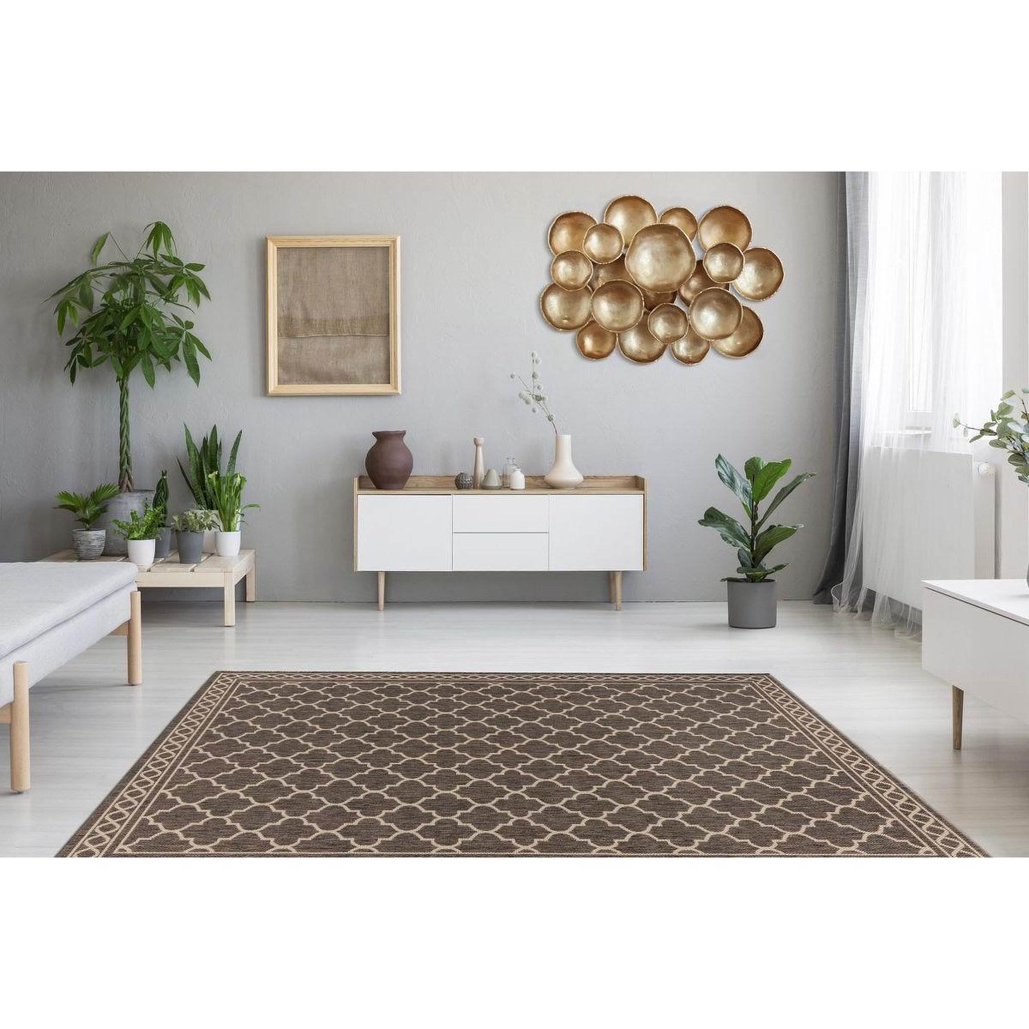 Voir la diapositive 3 : Paris Prix Tapis à Motifs à Poils Plats  Splash  Marron