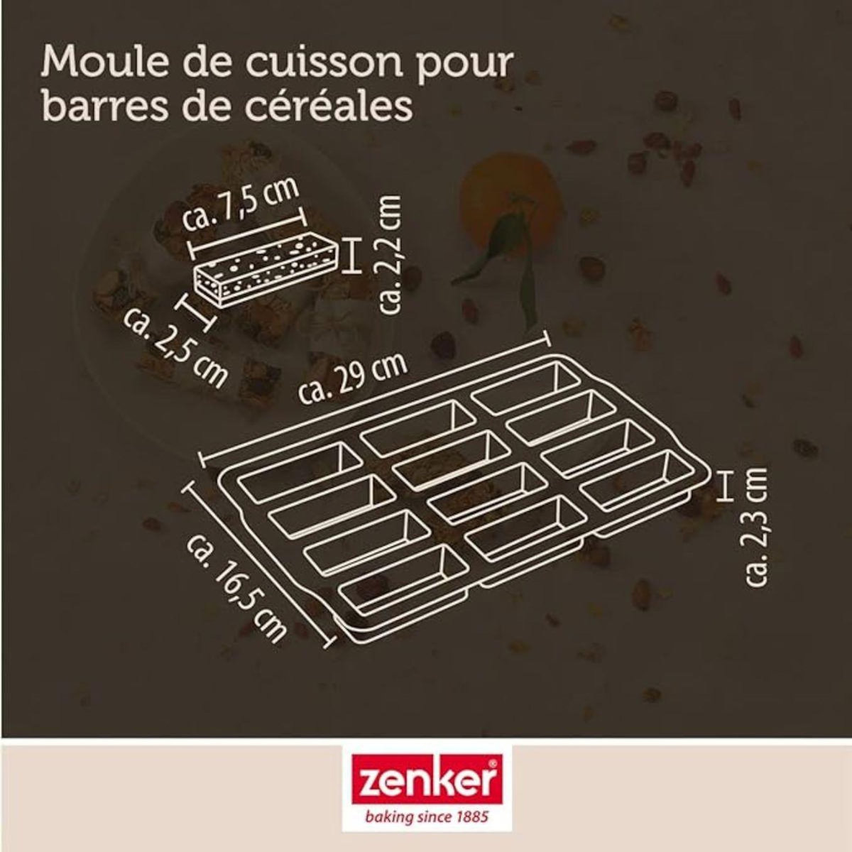 ZENKER Set comprenant 1 Moule Silicone, 1 spatule Zenker, 2 bols à mixer en inox Fackelmann