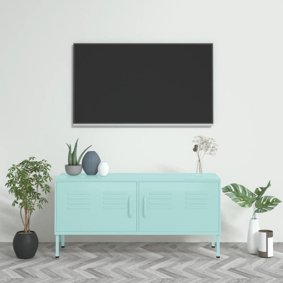 VIDAXL Meuble TV Vert menthe 105x35x50 cm Acier