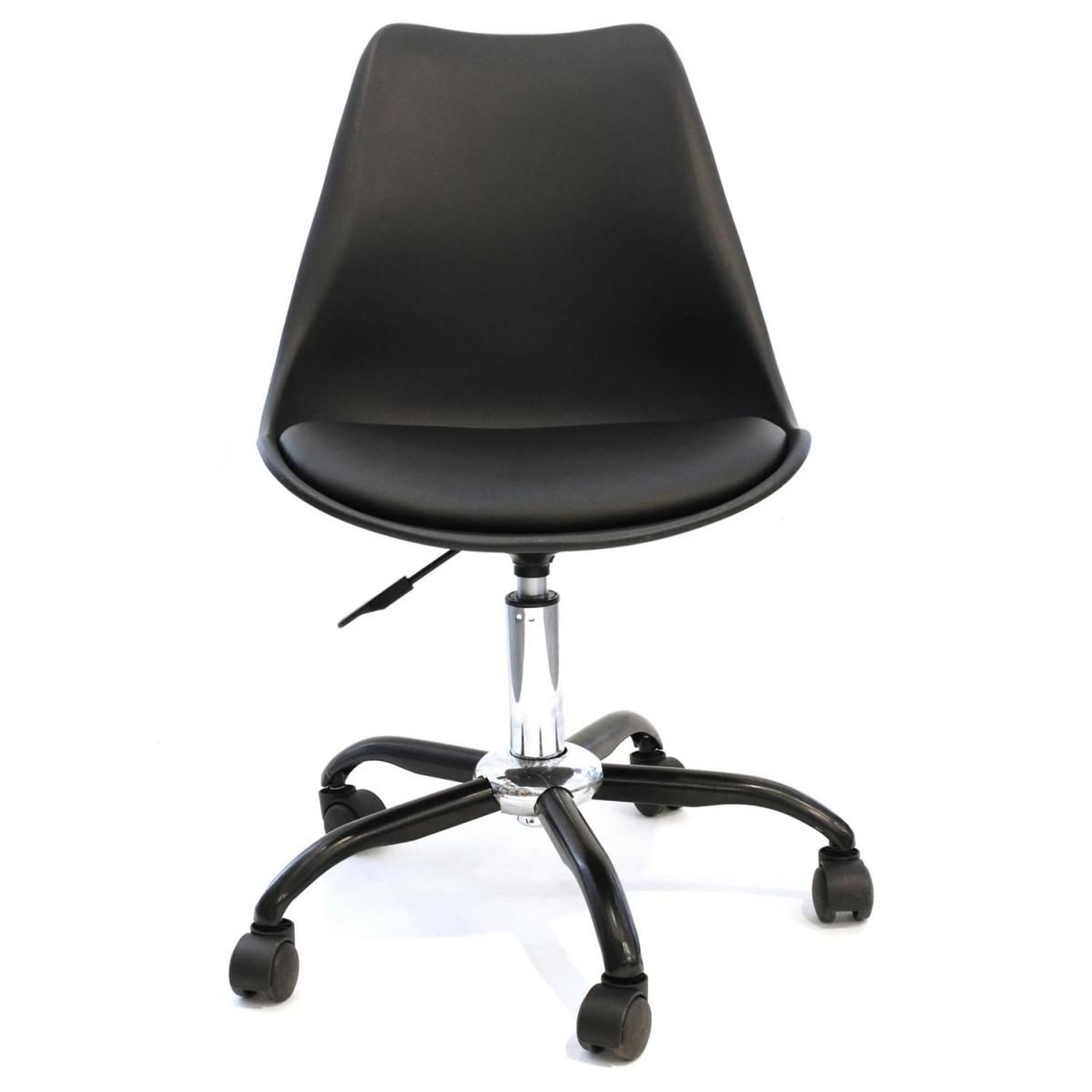 Voir la diapositive 2 : The Home Deco Factory Lot de 2 chaises à roulettes  kiruna  92cm noir