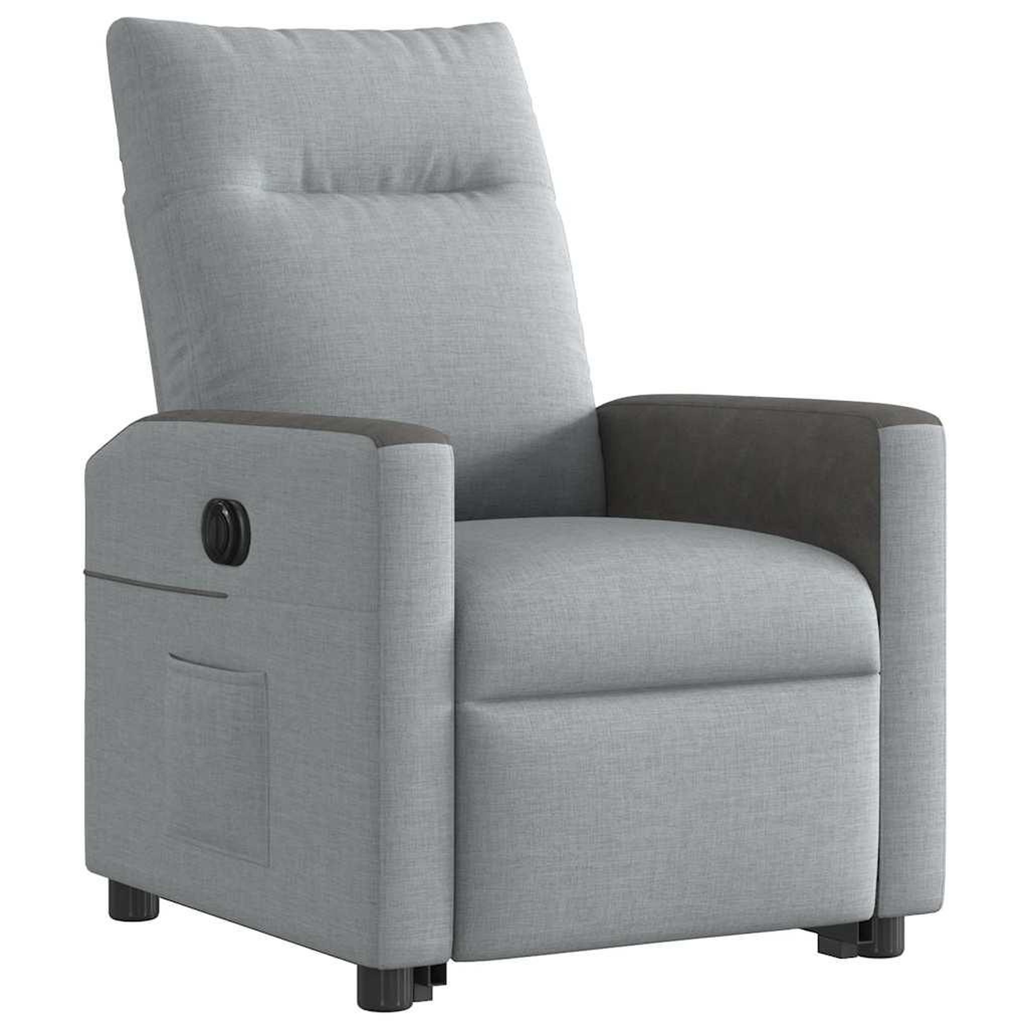Voir la diapositive 4 : VIDAXL Fauteuil inclinable electrique gris clair tissu