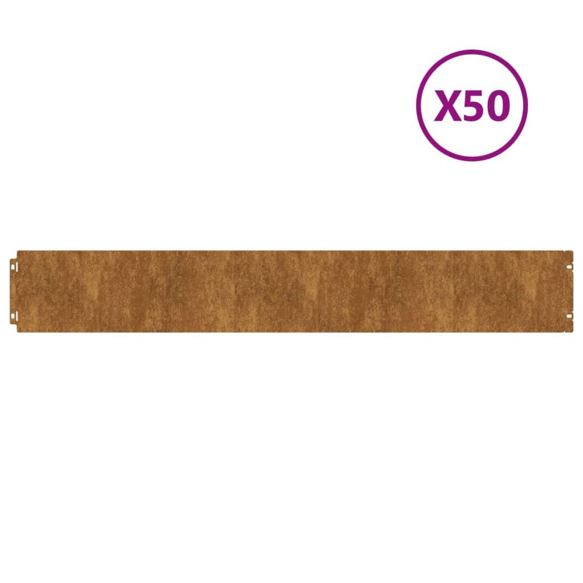 Voir la diapositive 2 : VIDAXL Bordures de pelouse 50 pcs 15x103 cm acier corten flexible