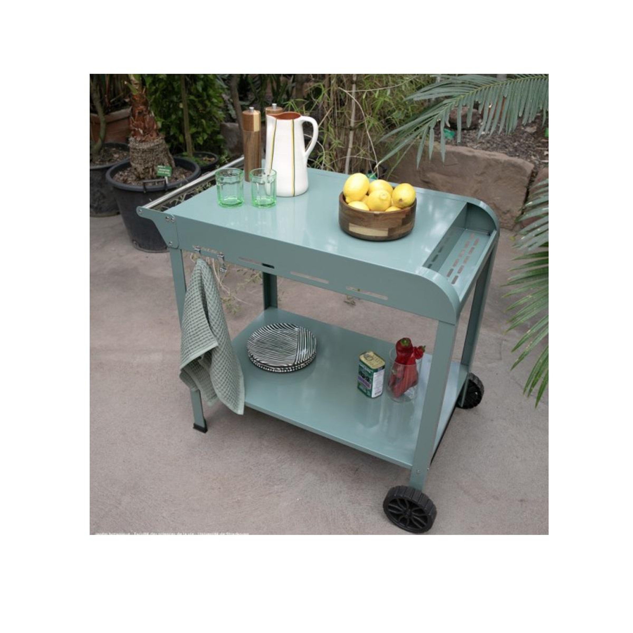 Voir la diapositive 4 : LIVOO Desserte kaki 91.5x50.2x80cm - gs168v