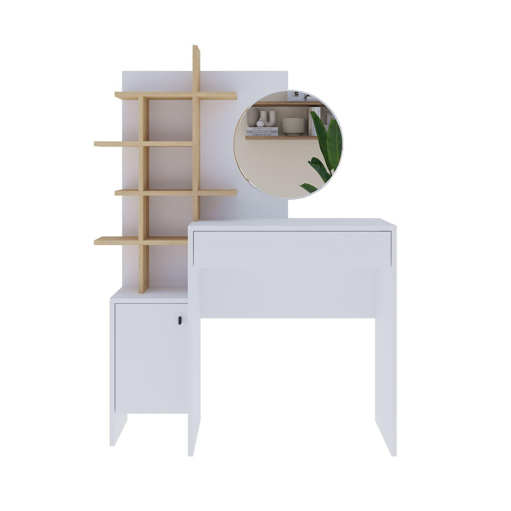 Habitat et Jardin Table de maquillage en bois  mup  105 x 35 x 151 cm - blanc
