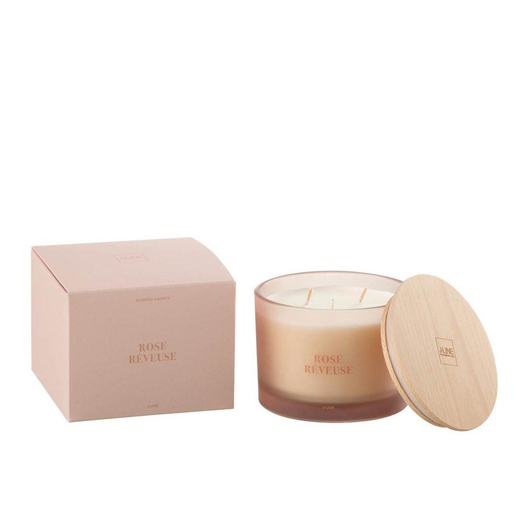 Voir la diapositive 3 : J-LINE Bougie parfumée  accords essentiels  10cm rose rêveuse