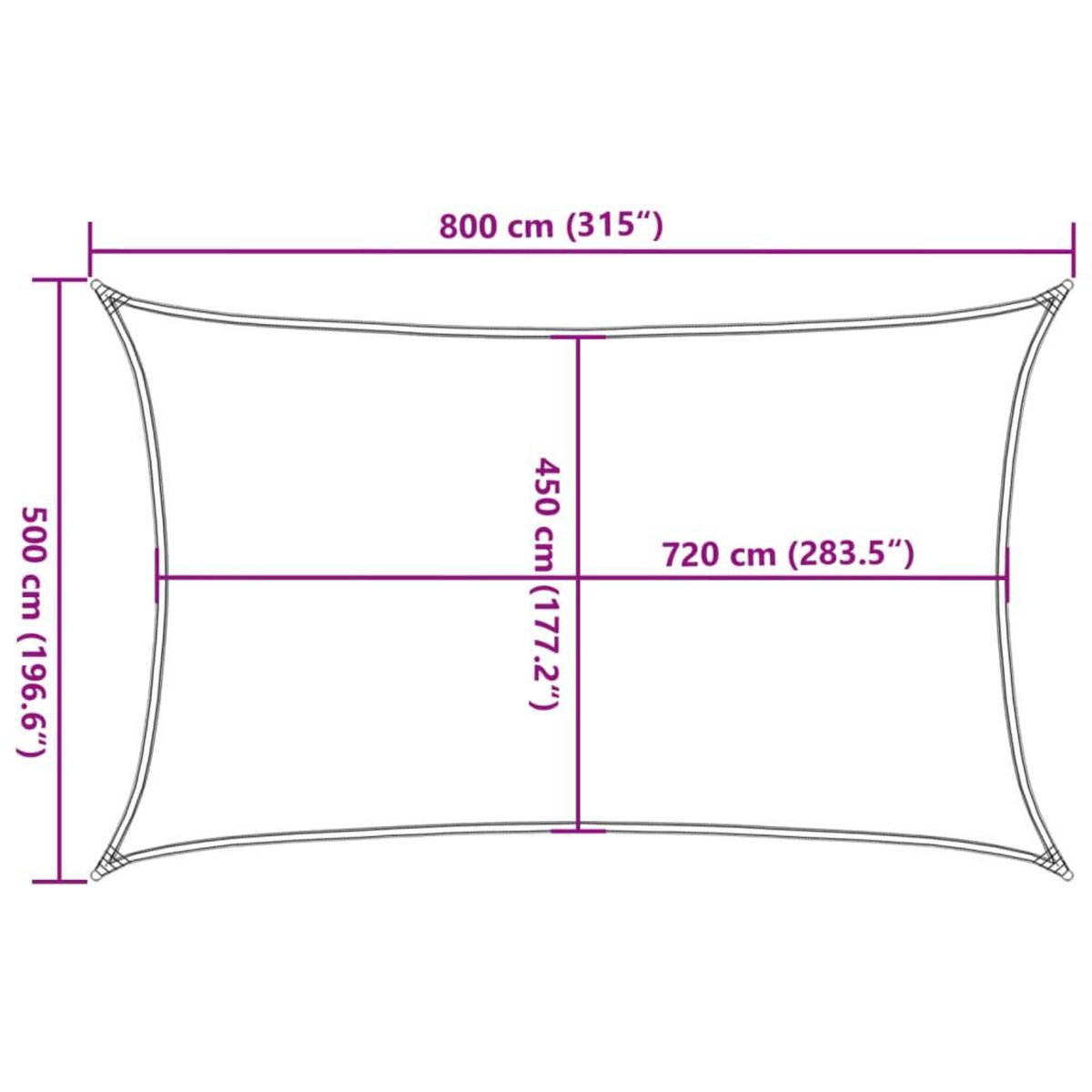 VIDAXL Voile d'ombrage 160 g/m^2 Creme 5x8 m PEHD