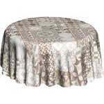 HABITABLE Nappe en toile cirée rectangulaire carreaux Azulejos. Coloris disponibles : Beige