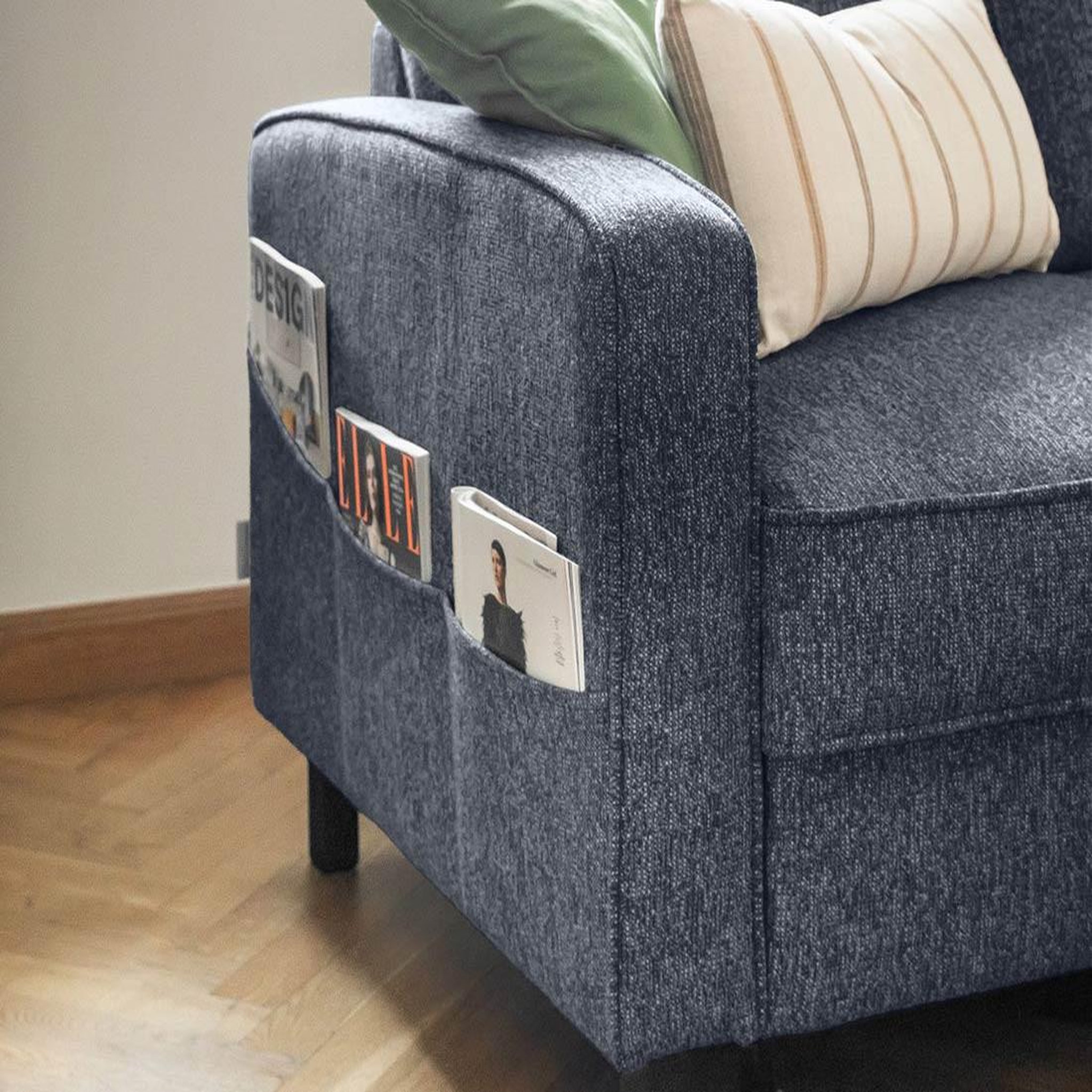 Voir la diapositive 4 : BEST MOBILIER Molly - canapé d'angle droit 5 places convertible en tissu