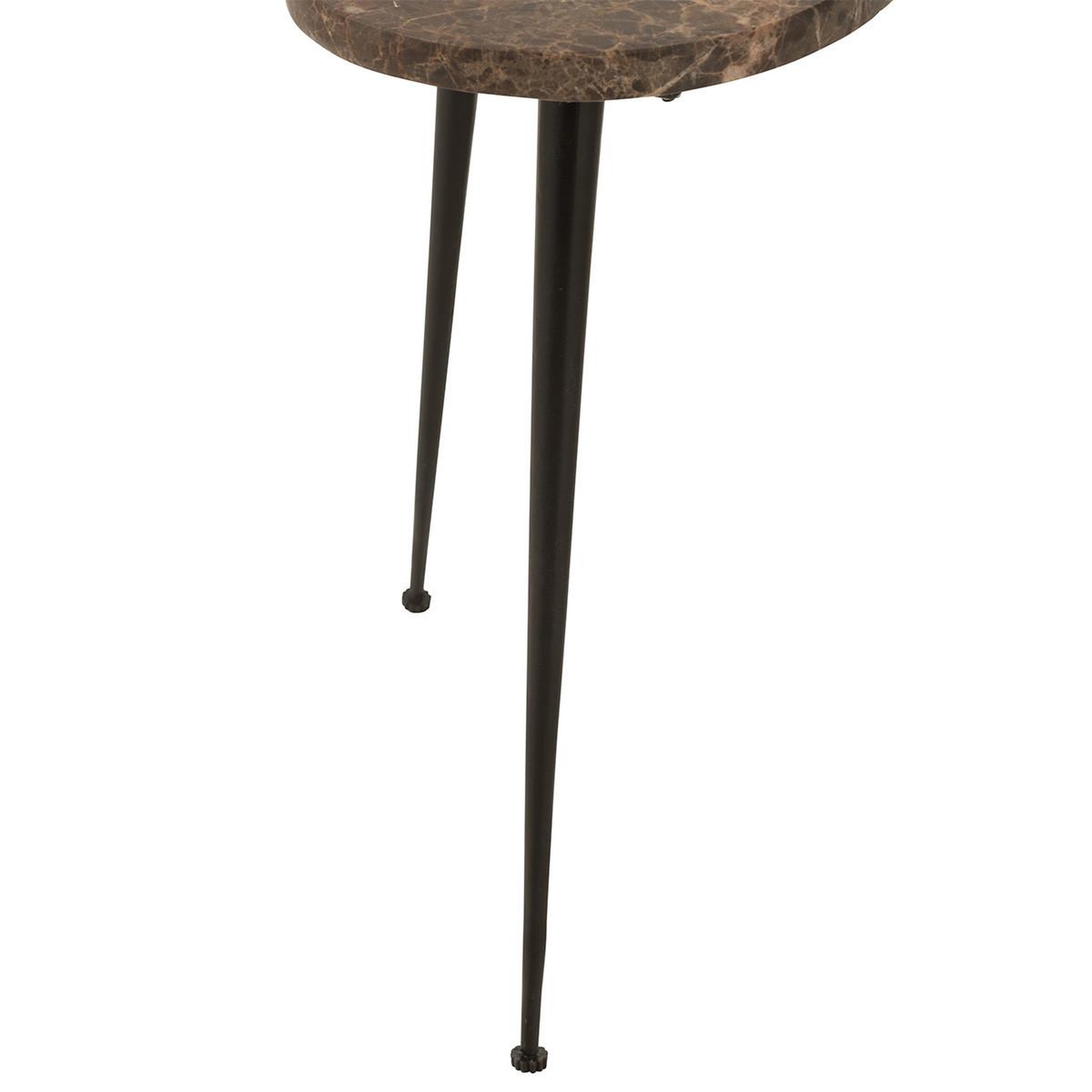 Voir la diapositive 4 : J-LINE Lot de 3 tables d'appoint gigogne  abeille  61cm marron