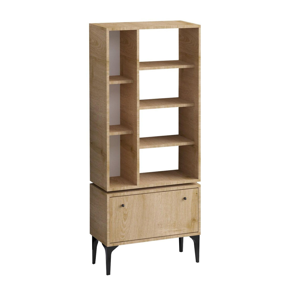 Habitat et Jardin Bibliothèque en bois  Fix  - 65 x 30 x 160 cm - Chêne, Noir
