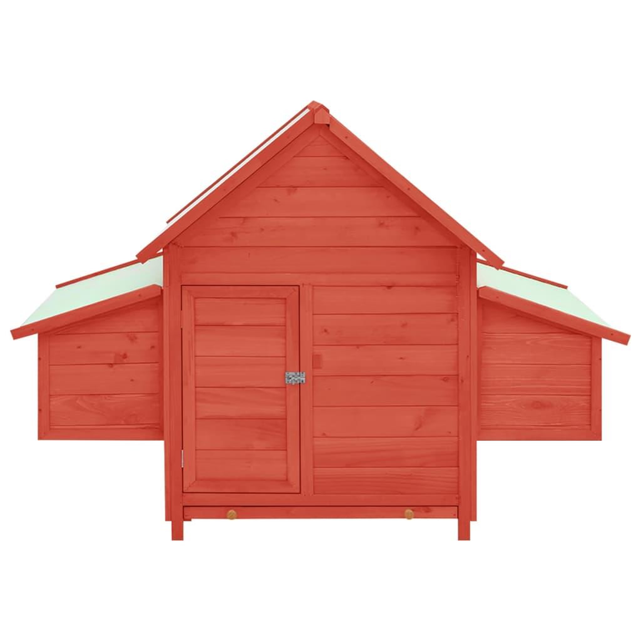 Voir la diapositive 3 : VIDAXL Poulailler Rouge et blanc 152x96x110 cm Bois de sapin massif
