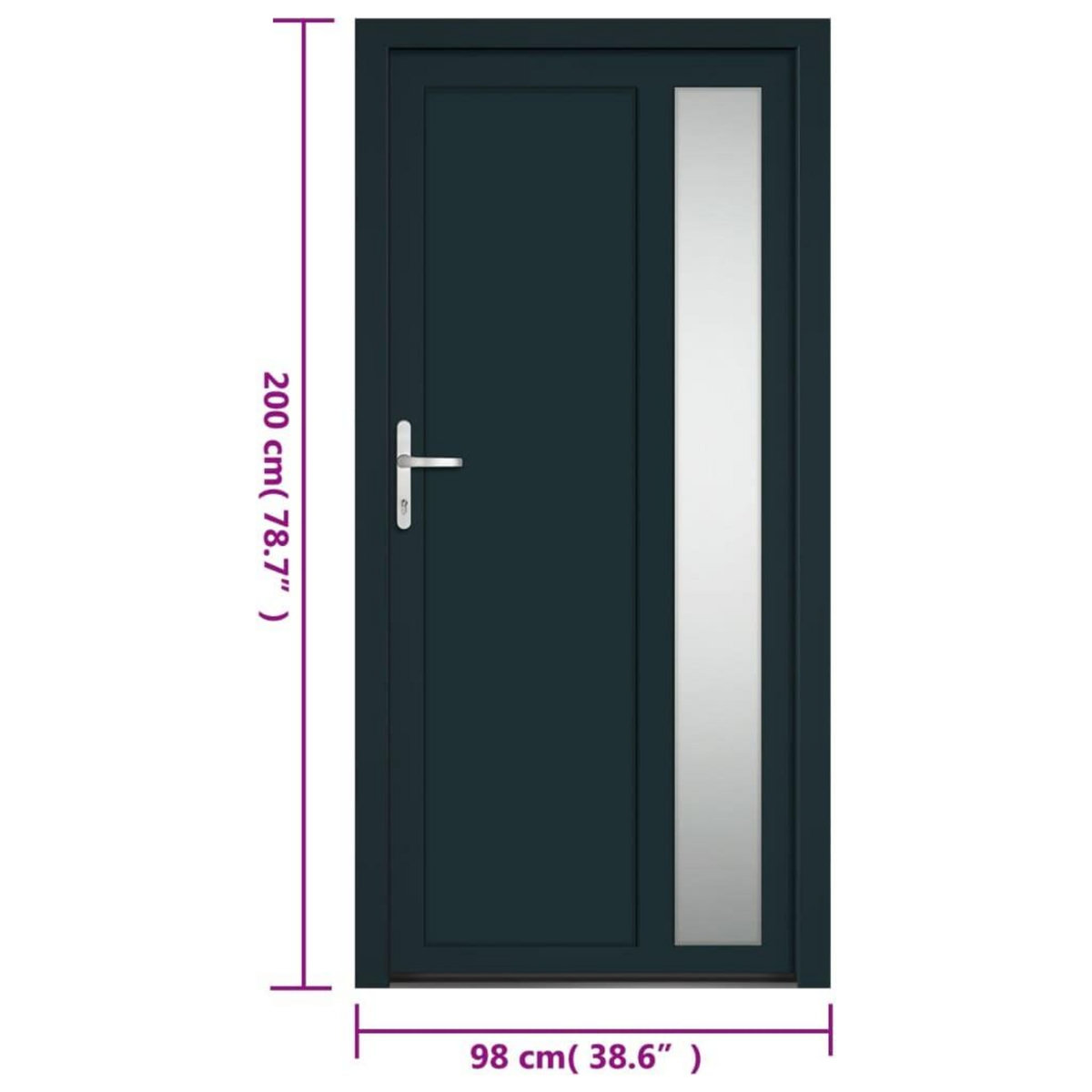 VIDAXL Porte d'entree anthracite 98x200 cm PVC