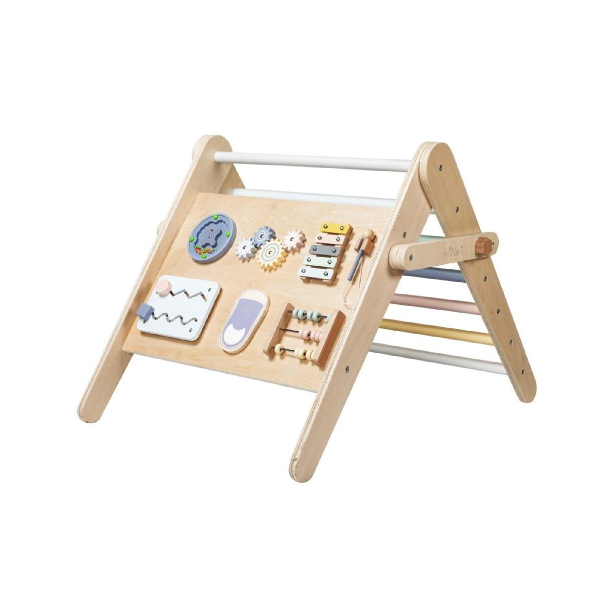 Voir la diapositive 2 : ELINELI Triangle Pikler 3en1 + planche et table d'activité