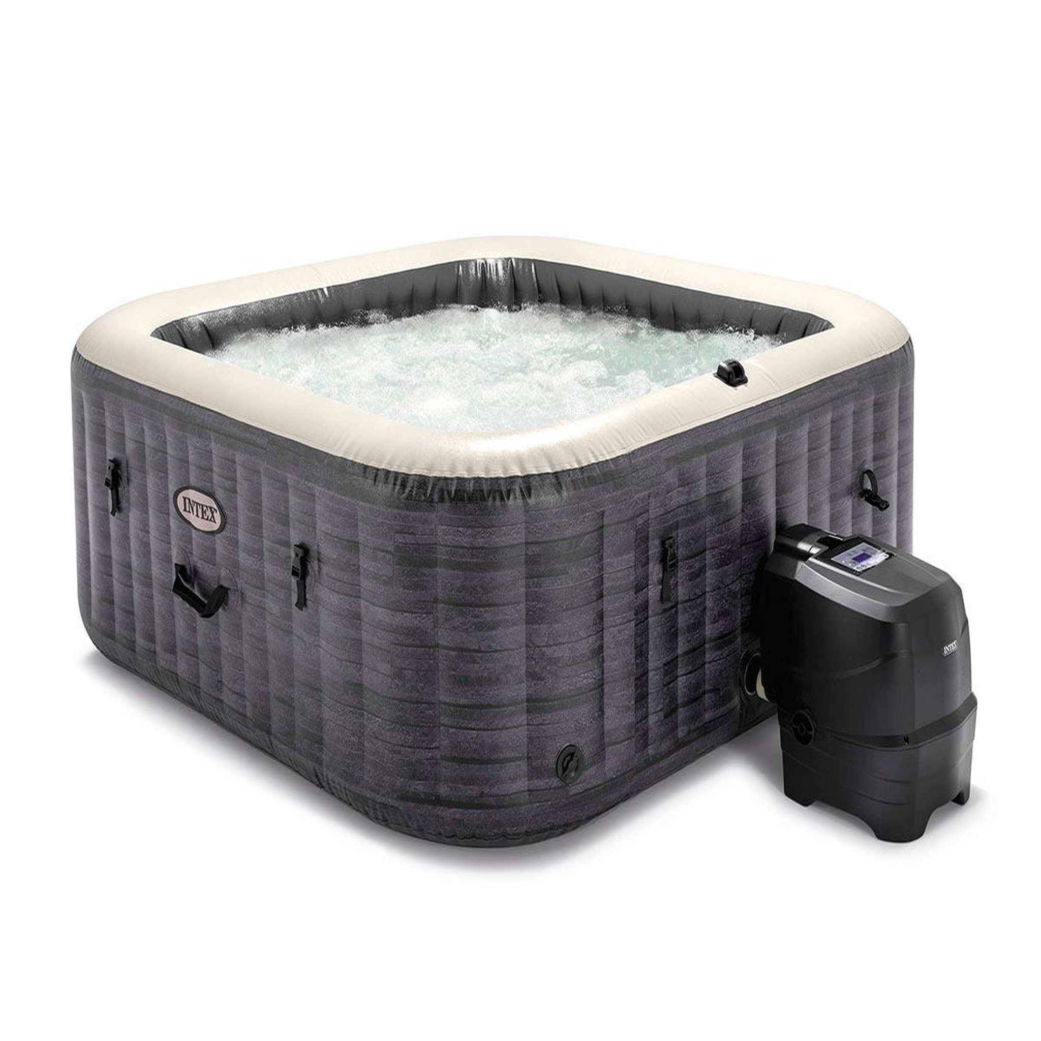 INTEX Spa gonflable purespa ardoise carré bulles 4 places - intex