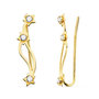 Voir la diapositive 1 : L'ATELIER D'AZUR Boucles d'Oreilles Or 18 Carats 750 Jaune - Contours Grimpeurs - Etoiles