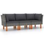 Voir la diapositive 2 : VIDAXL Canape de jardin a 3 places avec coussins Gris Resine tressee