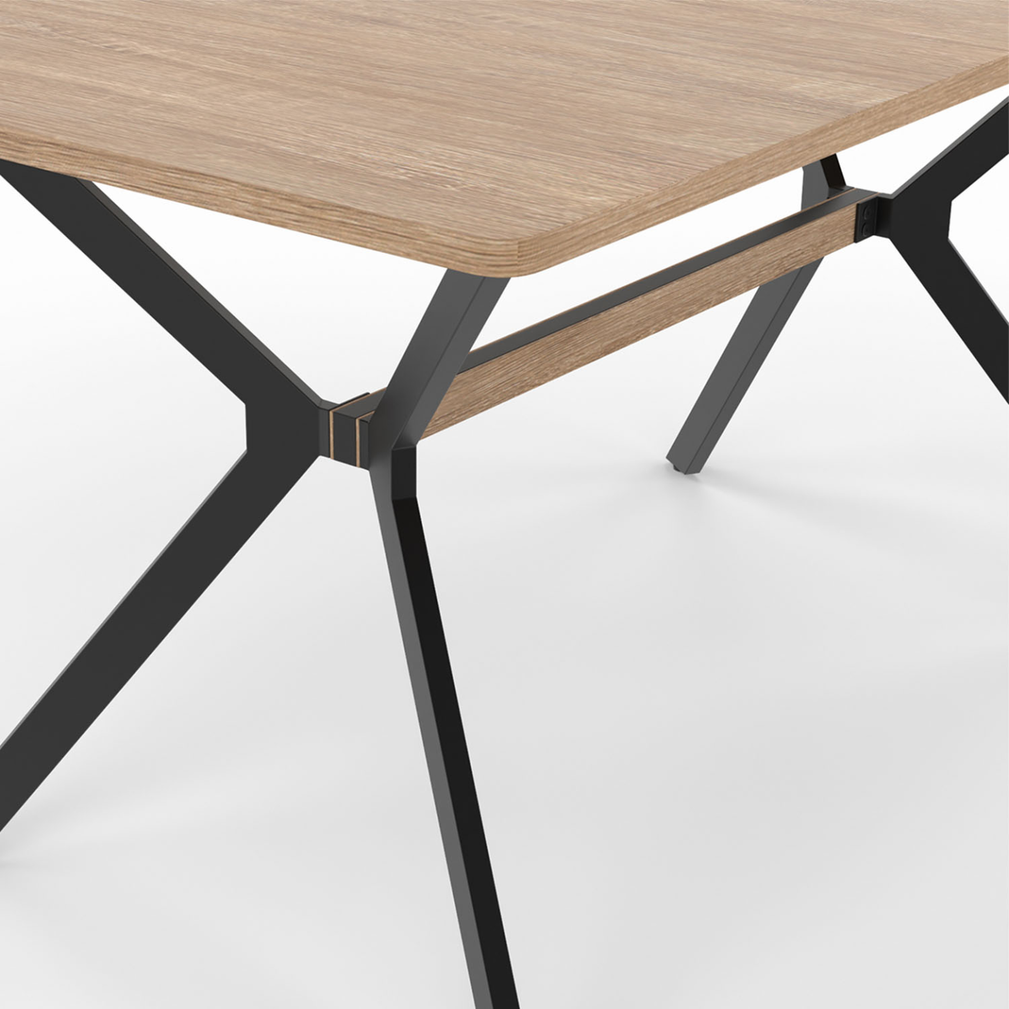 Voir la diapositive 5 : ID MARKET Table à manger rectangle louison 8 personnes bois et noir design industriel 160 cm