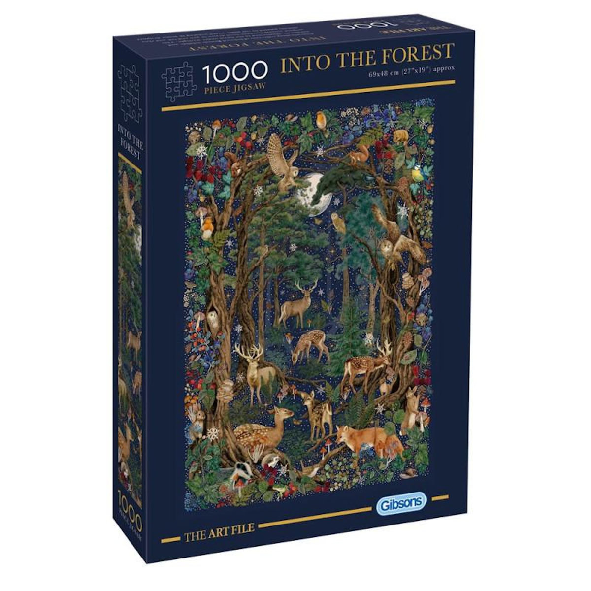 Gibsons Puzzle 1000 pièces – Into The Forest – Scène de forêt illustrée – Univers nature et animaux – Adulte – Gibsons