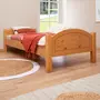 IDIMEX Lit simple FLIMS 90 x 200 cm lit pour enfant en pin massif lasuré couleur hêtre, avec tête et pied de lit arrondi