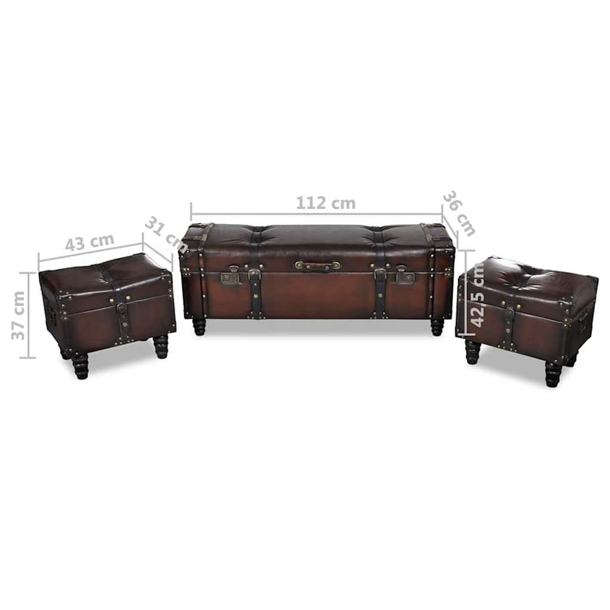 Voir la diapositive 3 : VIDAXL Ensemble de bancs de rangement 3 pcs Marron