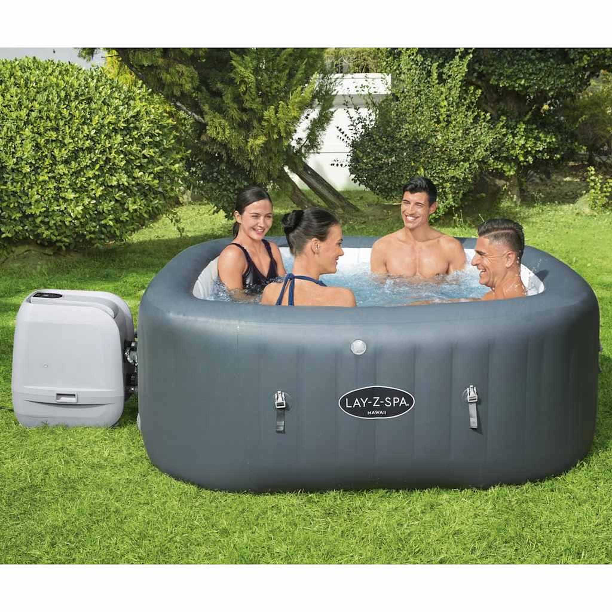 Voir la diapositive 2 : BESTWAY Bestway Cuve thermale gonflable Lay-Z-Spa Hawaii HydroJet Pro