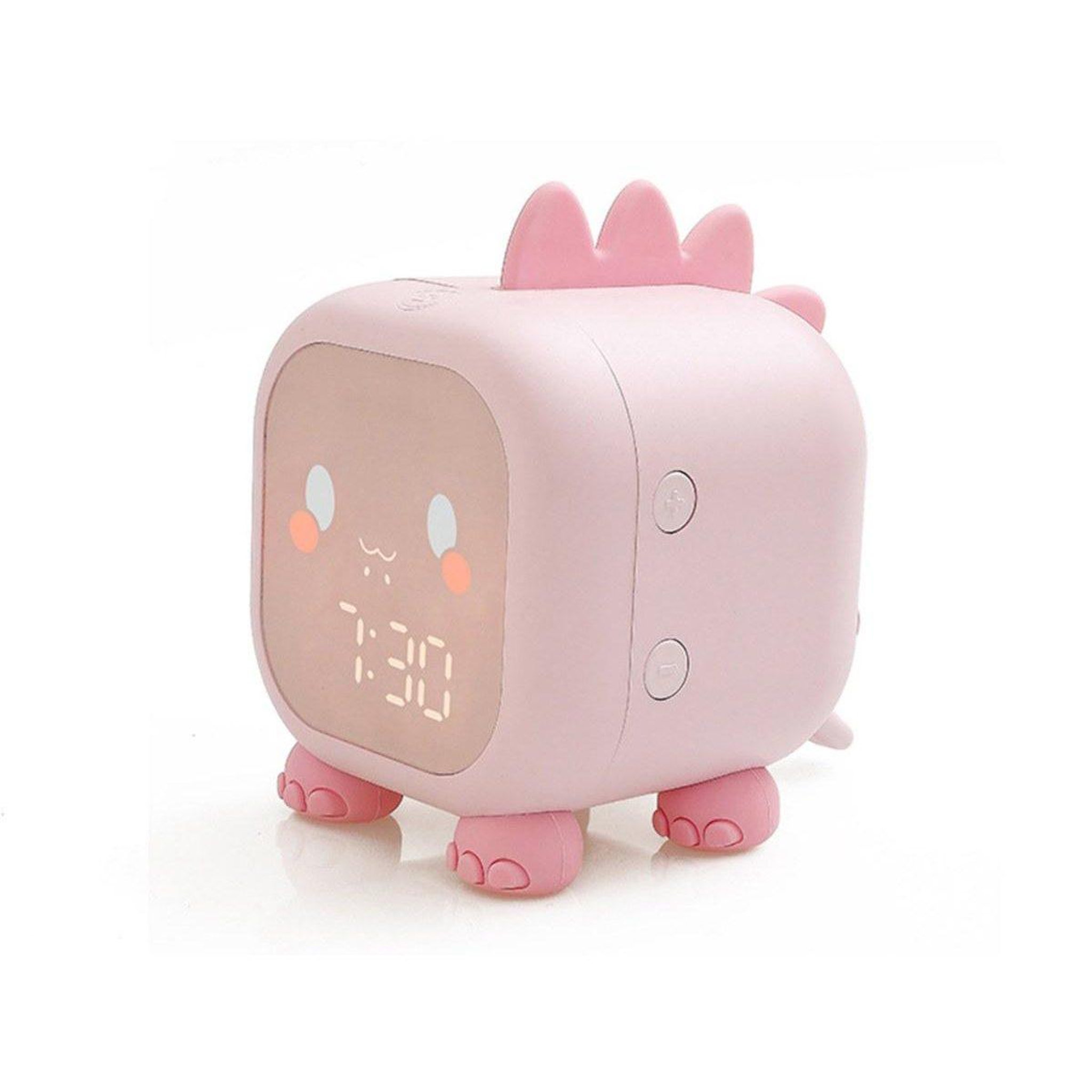 1001JOUETS Réveil digital enfant - Veilleuse à intensité variable - Contrôle vocal - Double alarme - Rose