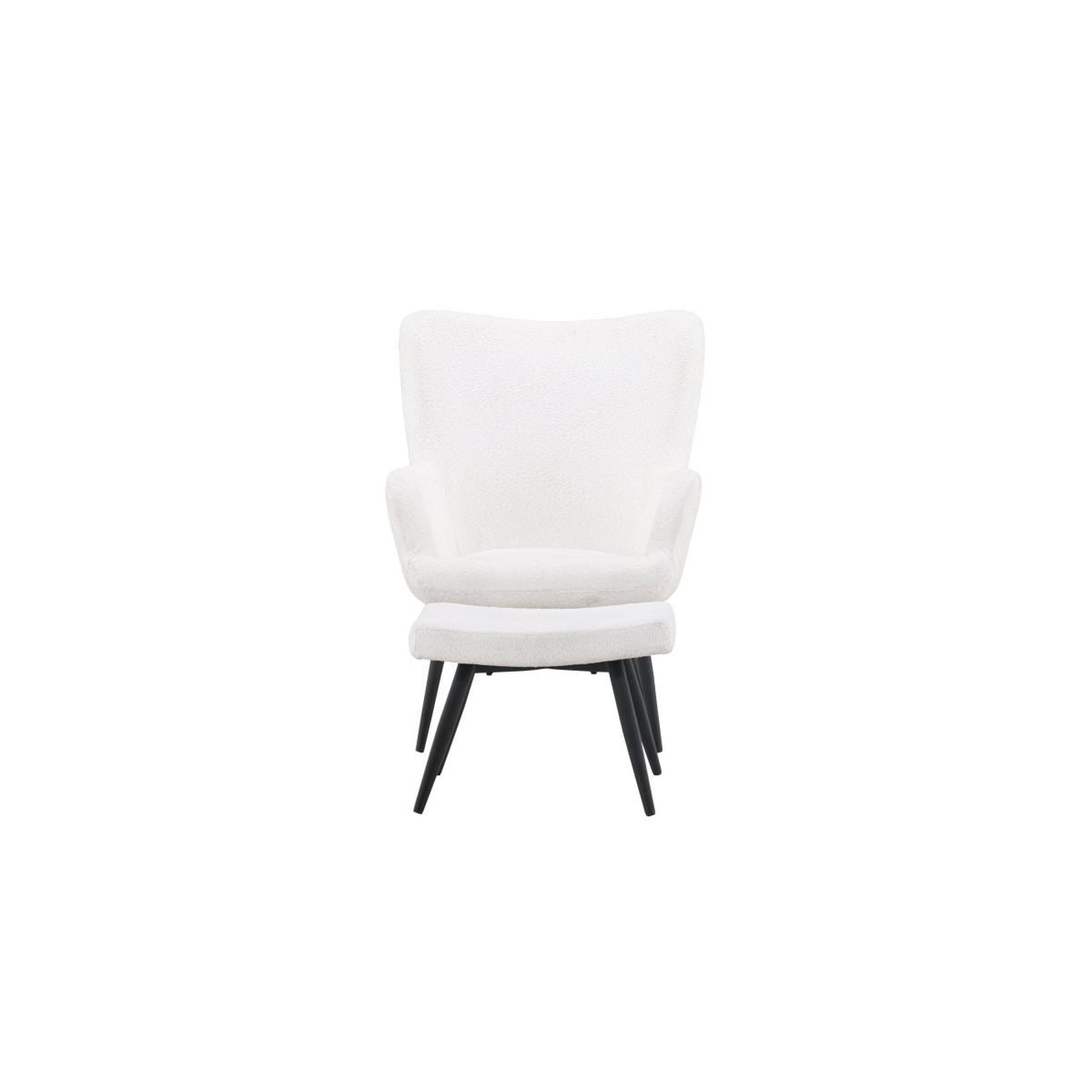 Voir la diapositive 4 : Paris Prix Fauteuil & pouf design bouclette  como  95cm blanc