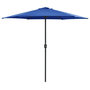 Voir la diapositive 1 : VIDAXL Parasol de jardin et mat en aluminium 270x246 cm Bleu azure