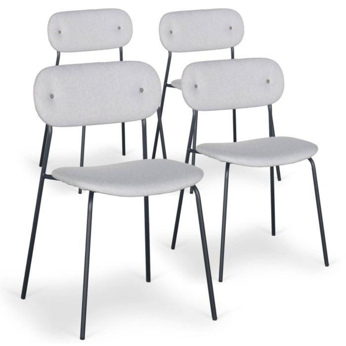 Paris Prix Lot de 4 Chaises Design  Tyler  80cm Gris