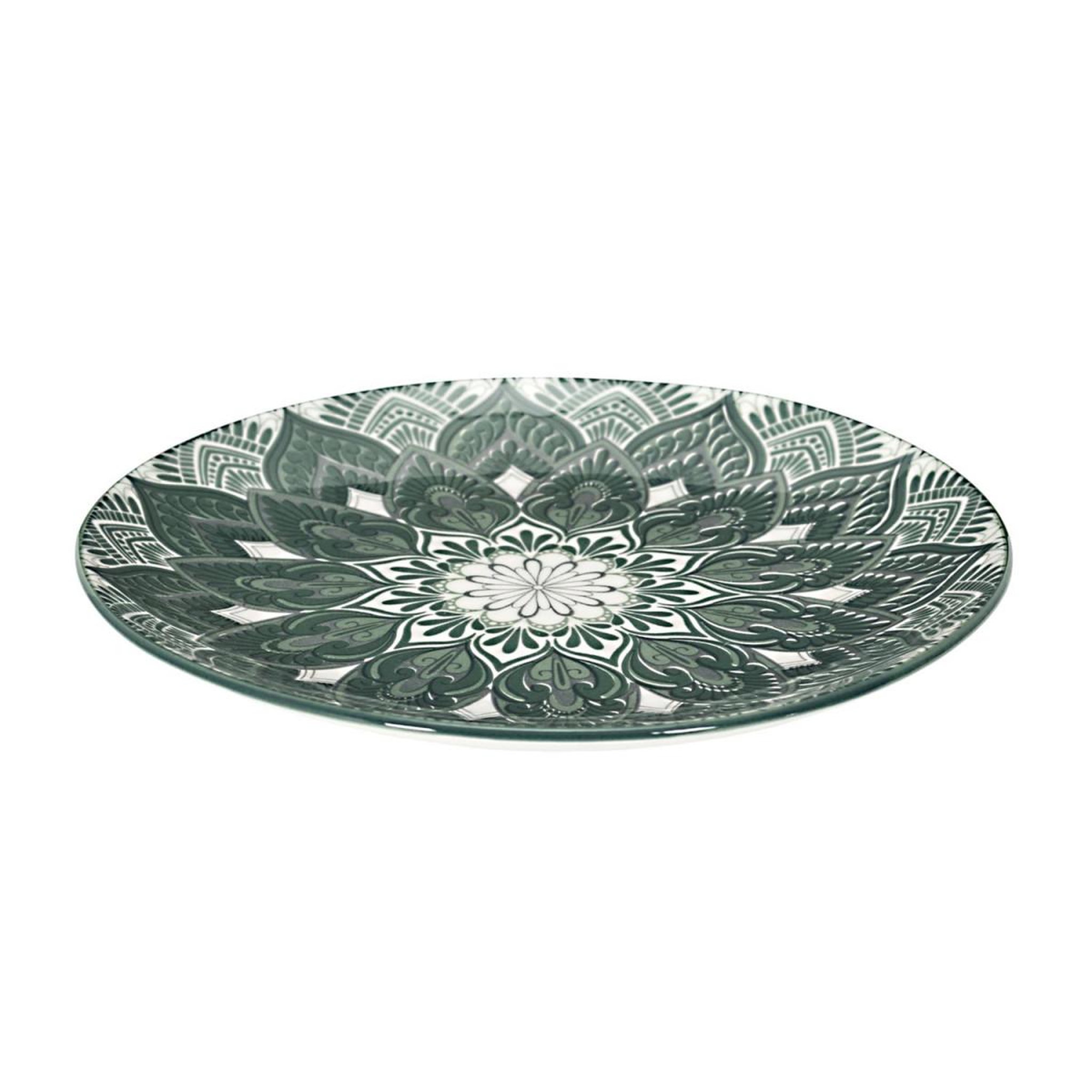 Voir la diapositive 4 : The Home Deco Factory Service de table 12 pièces  mandala  27cm vert