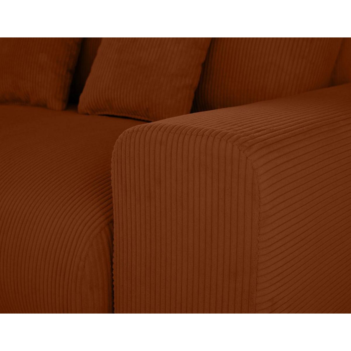 LISA DESIGN Garance - module d'assise 2 places avec accoudoir droit - en velours côtelé