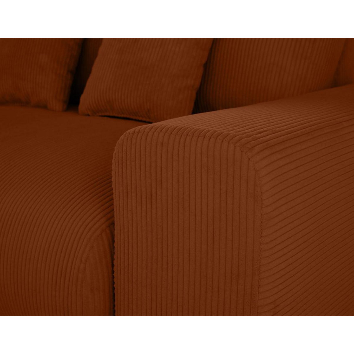 LISA DESIGN Garance - module d'assise 2 places avec accoudoir droit - en velours côtelé