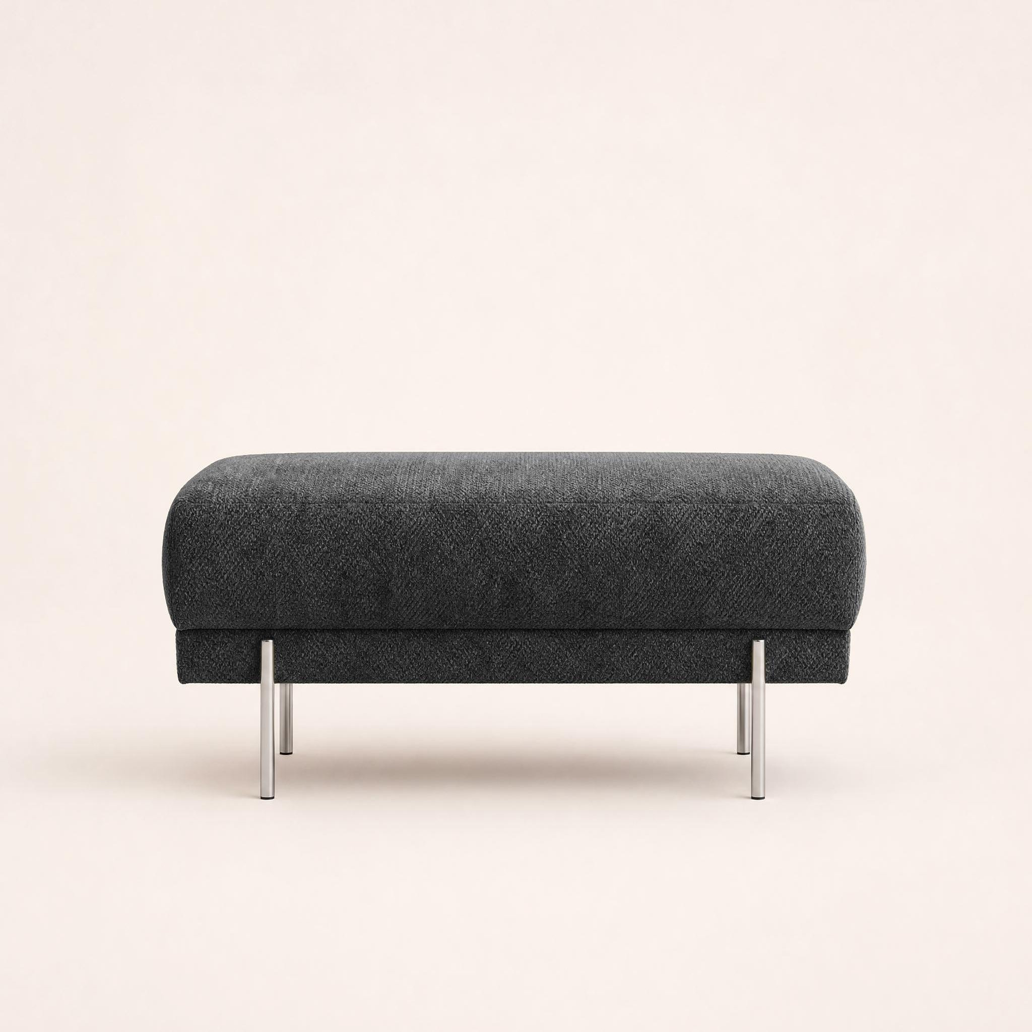 Voir la diapositive 4 : BEST MOBILIER Gabin - pouf en velours texturé
