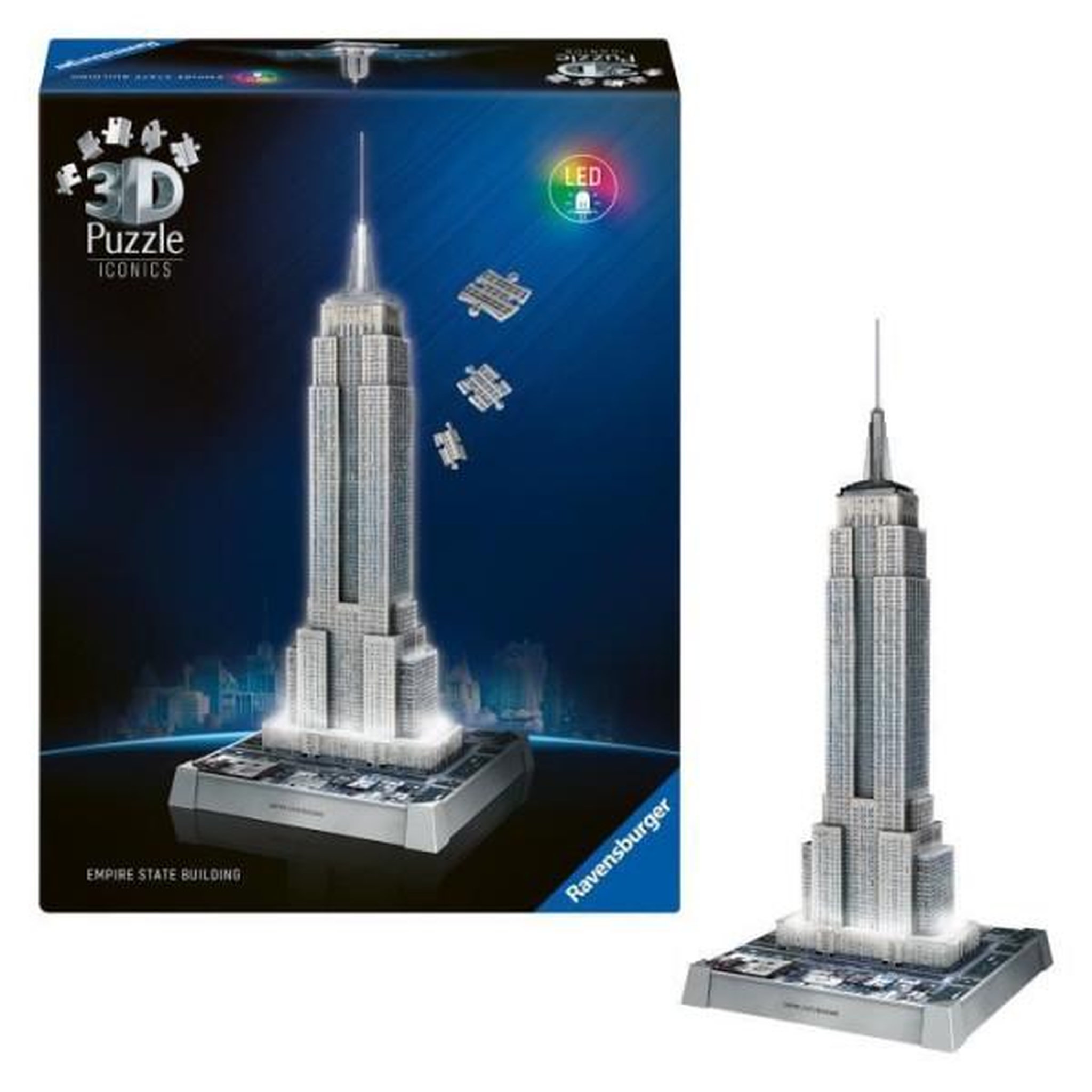 Voir la diapositive 3 : RAVENSBURGER Puzzle 3d iconics - empire state building illuminé
