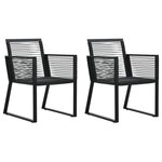 VIDAXL Chaises de jardin lot de 2 Noir Rotin PVC