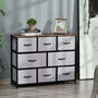 Voir la diapositive 2 : HOMCOM Commode meuble de rangement 8 tiroirs pliables en tissu 100 x 30 x 78,5 cm gris