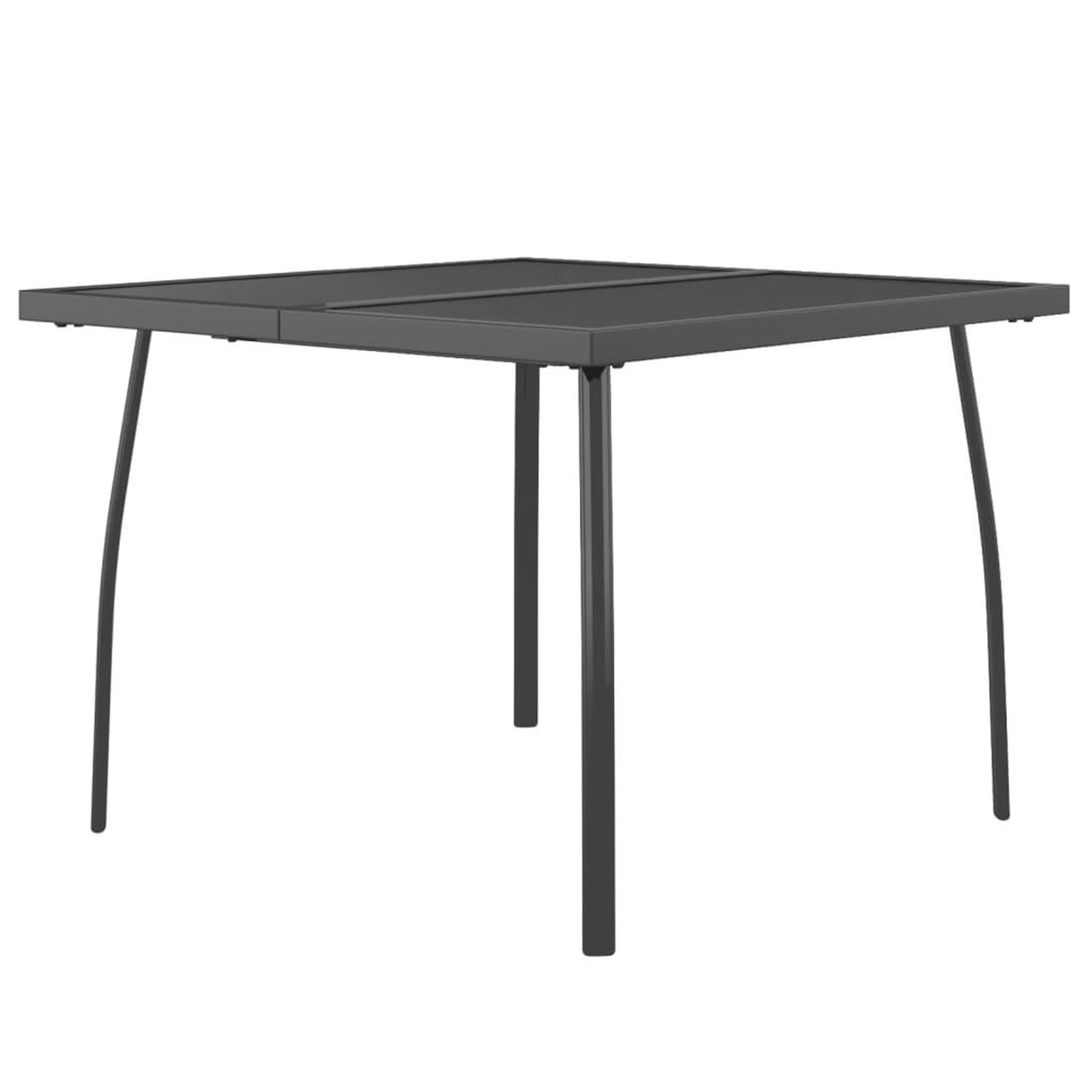 Voir la diapositive 2 : VIDAXL Table de jardin anthracite 100x100x72 cm Treillis d'acier