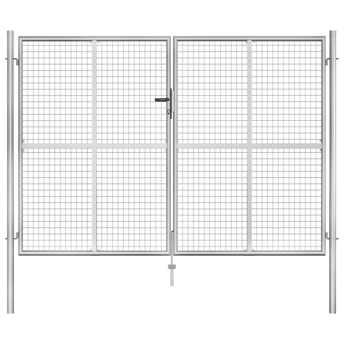 VIDAXL Porte de jardin Acier galvanise 306x225 cm Argente