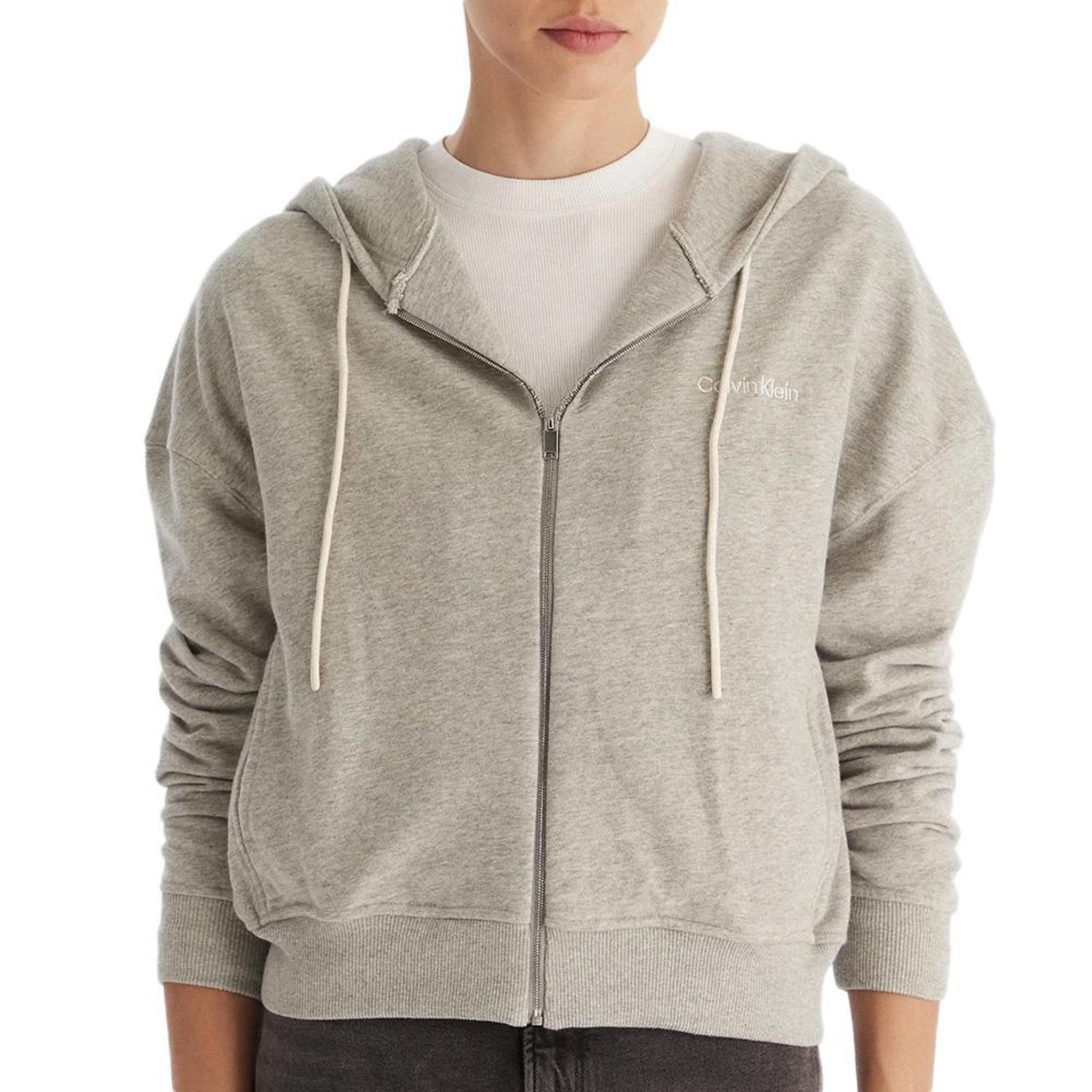 CALVIN KLEIN JEANS Sweat Zippé Gris Femme Calvin Klein Jeans Full. Coloris disponibles : Gris