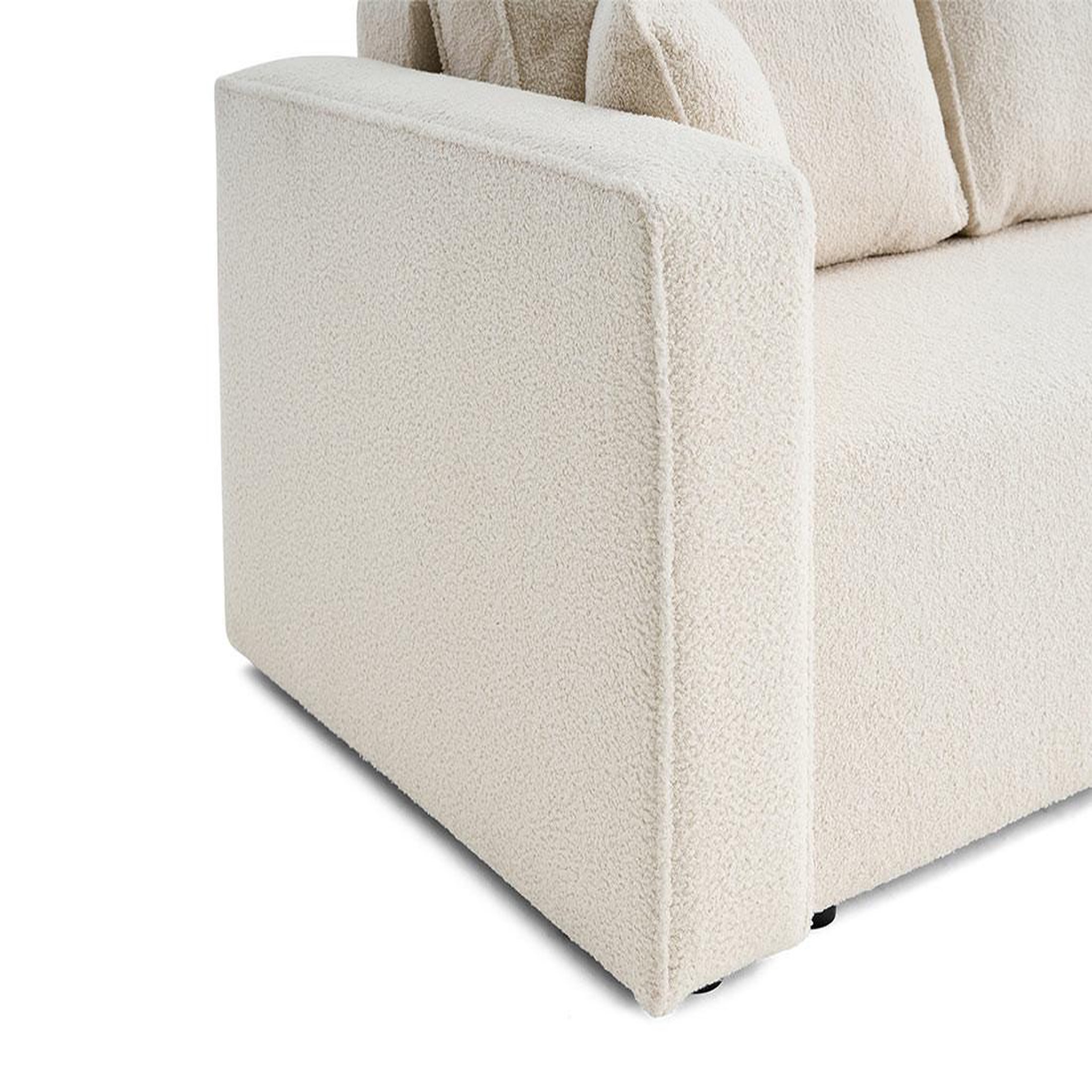 Voir la diapositive 6 : BEST MOBILIER Topaze - canapé 3 places - convertible avec coffre - en tissu bouclette