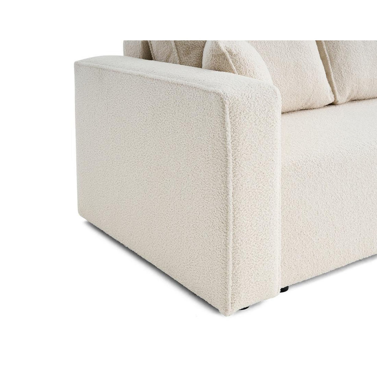 BEST MOBILIER Topaze - canapé 3 places - convertible avec coffre - en tissu bouclette